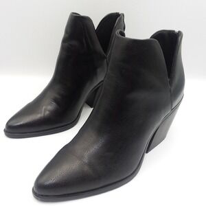 Michael by Michael Shannon Aubrey Black Ankle Booties V‎ Cut Zipper Heel 9.5